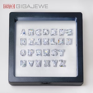 GIGAJEWE Blanco Color D Mejor Corte a mano 26 letras Corte Moissanite Piedra Suelta Letra del Alfabeto Corte, Moissanite Suelto