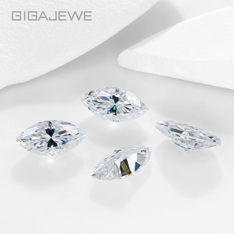 GIGAJEWE White D color Moissanite Marquise Cut Gemstone Loose Brilliant Stone With Certificate By Excellent Cut For Jewelry Making image 4