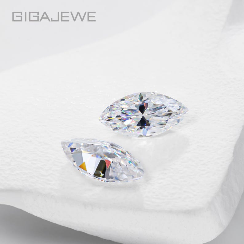 GIGAJEWE White D color Moissanite Marquise Cut Gemstone Loose Brilliant Stone With Certificate By Excellent Cut For Jewelry Making image 3