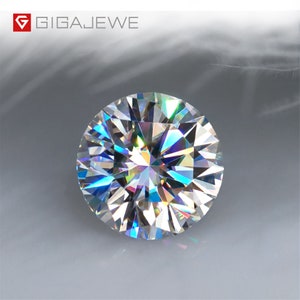 GIGAJEWE White D Color Round Cut VVS1  Moissanite Stone Loose Gemstone Synthetic Diamond with Certificate