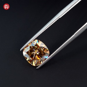 GIGAJEWE Cushion cut Gold Color moissanite,Loose moissanite,Loose gemstone,Loose stone,Jewelry making stone,Cushion moissanite