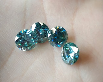 GIGAJEWE Cyan Blue Color Round Cut Moissanite Stone Loose Diamond Gemstone For Jewelry Making