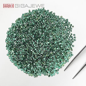 GIGAJEWE 2-4mm Deep Green Color Synthetic Loose Diamond Gemstone Round Cut Moissanite,loose moissanite,Wholesale Moissanite