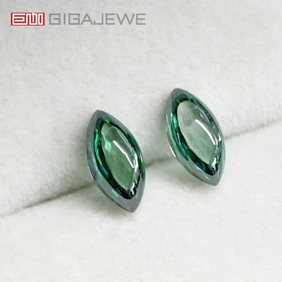 Green Marquise Cut Moissanite Gemstone, 1.0ct VVS with Certificate