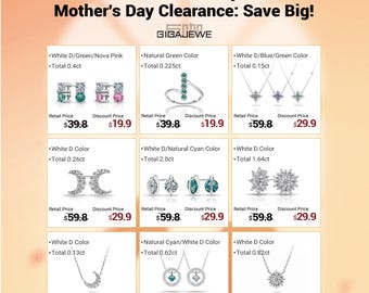 Gioielli GIGAJEWE per San Valentino: Moissanite scintillante in argento sterling / Un regalo perfetto per la mamma