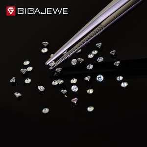 White D color Round cut 0.8-3.0mm Small Loose Moissanite Gemtone  Pass Diamond Test
