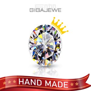 GIGAJEWE White D color Best Manual  Oval Cut  Moissanite Loose FL Clarity gemstone by Excellent Cut With Certificate For Jewelry Making