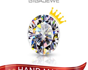 GIGAJEWE White D color Best Manual  Oval Cut  Moissanite Loose FL Clarity gemstone by Excellent Cut With Certificate For Jewelry Making