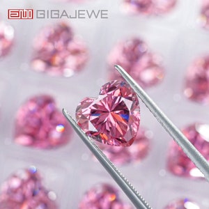 GIGAJEWE Sakura Pink Farbe Herz Cut Excellent geschnitten Moissanite Lose Stein VVS1 Ausgezeichneter Schnitt Test Positiv für die Schmuckherstellung