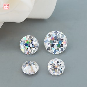 White D Color Old European Cut Manual cut Loose Moissanite Colorless  Round OEC  Vintage OEC  VVS1 Moissanite Stone Loose Gemstone
