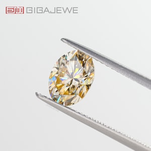 GIGAJEWE Moissanite Losse Edelstein Ovalschliff Champagner Ausgezeichneter Schnitt für Schmuckset