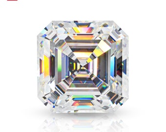 White D color VVS1 Best Manual  Cut Asscher  Moissanite Loose GemStone  By Excellent Cut With Certificate,Jewelry Making