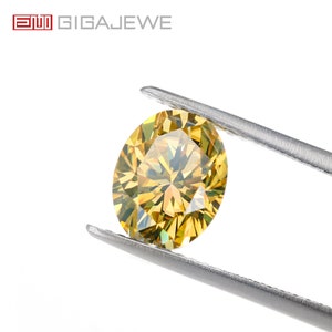 GIGAJEWE Nova Yellow Moissanite Stone Loose Gemstone  Yellow Oval Cut Synthetic Diamond Loose Gemstones Christmas Gifts