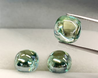 Cyan Blue Moissanite Gemstone, 10mm Cushion Cut, 4.5ct Loose Stone