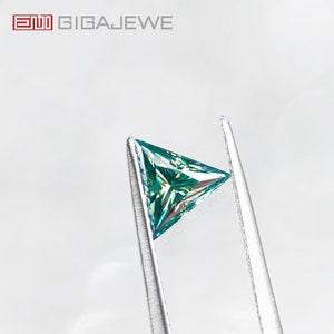 GIGAJEWE Blue Green color Test positive  Special Triangle cut moissanites loose stone with Certificate For Jewelry Making