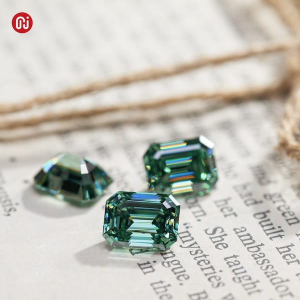 GIGAJEWE Green Color Antique Emeralds Cut Moissanite Loose Stone DIY Gem Beads Fashion Jewelry Making Girlfriend Gift
