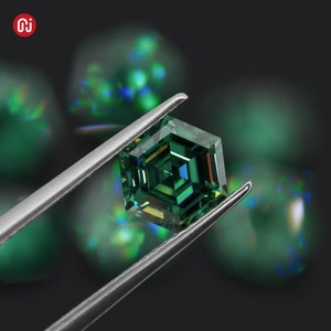 GIGAJEWE Green color Best Hand Hexagon Cut VVS With Certificate Moissanite Loose Gemstone Excellent Cut for Jewelry Making