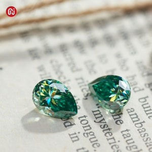 GIGAJEWE Cor verde VVS Pera cortada Excelente qualidade Moissanite Gemstone solta com certificado por Excellent Cut para fabricação de joias