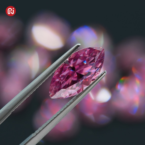 Pink Color Moissanite Hand Cut Marquise Shape Gemstone Loose Brilliant Stone by Excellent Cut for Jewelry Making Etsy Canada