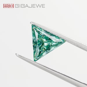 GIGAJEWE Green color Test positive  Special Triangle cut moissanites loose stone with Certificate