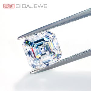 White D color VVS1 Asscher Cut Moissanite Loose GemStone  By Excellent Cut With Certificate for Jewelry Making