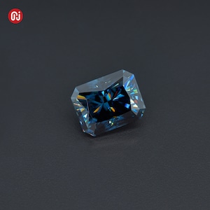 GIGAJEWE Natual Blue color Best Hand cut Radiant Moissanite Loose Gemstone Loose Moissanite Excellent Cut,Moissanite loose,Jewelry making image 5