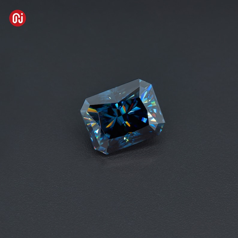 GIGAJEWE Natual Blue color Best Hand cut Radiant Moissanite Loose Gemstone Loose Moissanite Excellent Cut,Moissanite loose,Jewelry making image 5