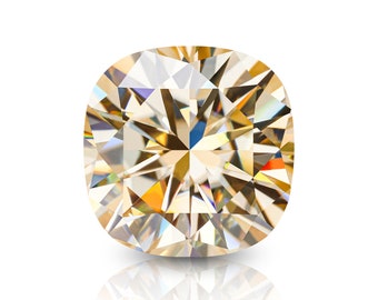 Luźny kamień szlachetny Moissanite w szlifie poduszkowym w kolorze szampana