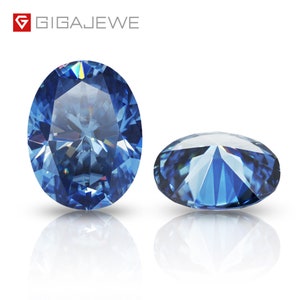 Vivid Blue Oval Cut Moissanite: VVS1 Loose Gemstone (1-5ct)