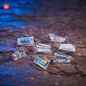 White D Color Baguette Cut, Colorless Loose Moissanite, Baguette Shape Brilliant Gemstone For Jewelry Making