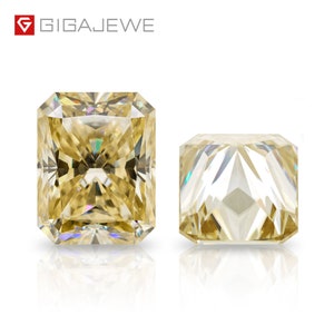 Radiant Cut Yellow color  Moissanite Loose Gemstone By Excellent Cut For Jewelry Making