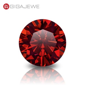 GIGAJEWE Red Color Round Cut VVS1 Moissanite Stone Loose Gemstone Synthetic Diamond For Jewelry Making image 10