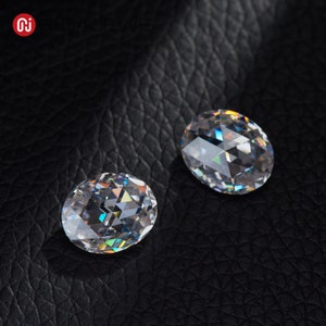 GIGAJEWE White D color Rose Cut Oval Cut  Moissanite Loose VVS1 Synthetic gemstone by Excellent Cut With Certificate