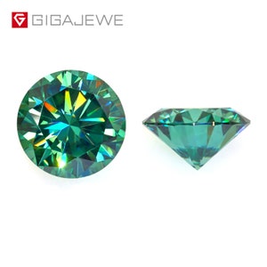 GIGAJEWE Deep Green Color Synthetic Loose Diamond Gemstone Round Cut Moissanite,loose moissanite