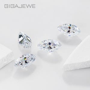 GIGAJEWE White D color Moissanite Marquise Cut Gemstone Loose Brilliant Stone With Certificate By Excellent Cut For Jewelry Making image 5