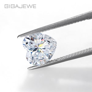 GIGAJEWE Weiß D Farbe Herz Schnitt in der Nähe von klaren Moissanite Lose Stein VVS1 Ausgezeichnete Cut Grade Test Positiv für die Schmuckherstellung
