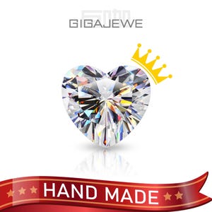 GIGAJEWE Weiß D Farbe Beste manuelle Herz geschnitten VVS1 Moissanite Lose Stein VVS1 Ausgezeichneter Schnitt-Grade-Test Positiv für Schmuckherstellung