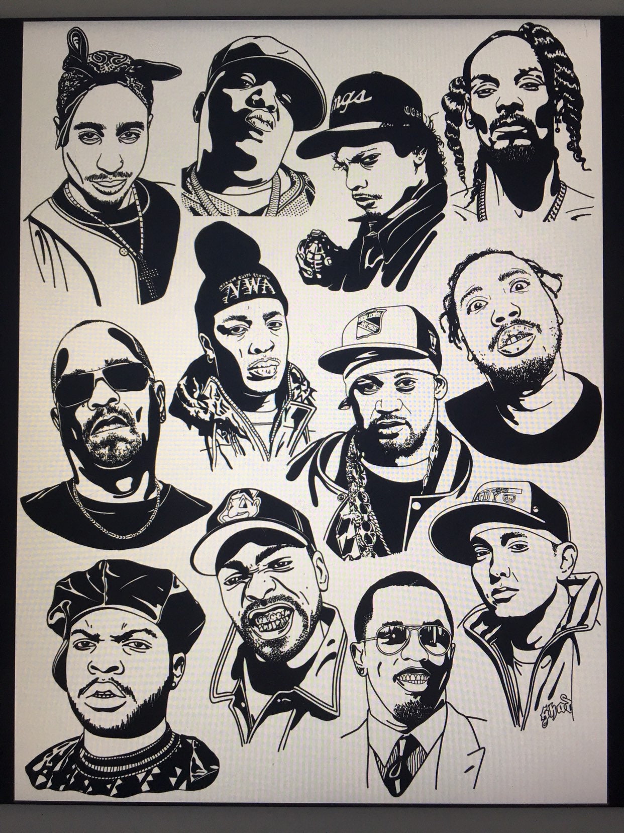 Hip Hop Legends Tattoo Flash Print - Etsy