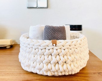 CROCHET INSTRUCTIONS for bread basket storage basket - German instructions for crochet baskets made of cotton cord & textile yarn