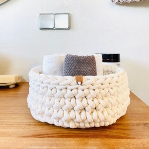 Crochet instructions for bread basket storage basket - German instructions for crochet baskets for cotton cord & textile yarn