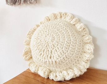 CROCHET INSTRUCTIONS German Cushion cover round - German instructions for crochet cushions with ruffles as PDF