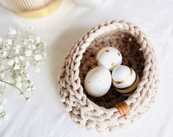 CROCHET INSTRUCTIONS Easter baskets & crochet baskets - German instructions for oval Easter baskets in two sizes, DIY small Easter gift idea
