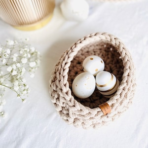 CROCHET INSTRUCTIONS Easter baskets & crochet baskets - German instructions for oval Easter baskets in two sizes, DIY small Easter gift idea