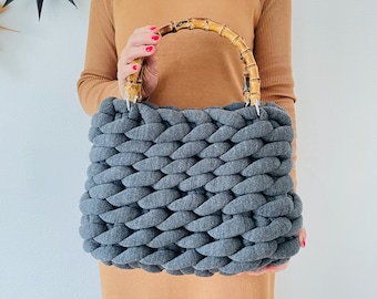 Crochet pattern Chunky Knitted Bag