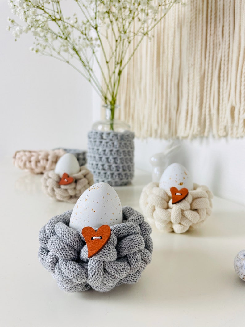 CROCHET INSTRUCTIONS Egg cups German instructions for egg nests for Easter decorations made from Bobbiny cotton cord 9 mm image 8