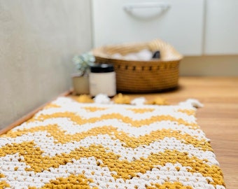 Crochet pattern patterned rug - GERMAN pattern for rectangular crochet rug & bath mat in Scandinavian home design - Moen