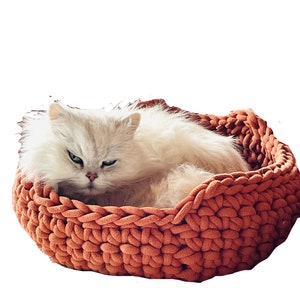 Crochet pattern for large cat basket / dog basket - German instructions for cat bed and animal bed