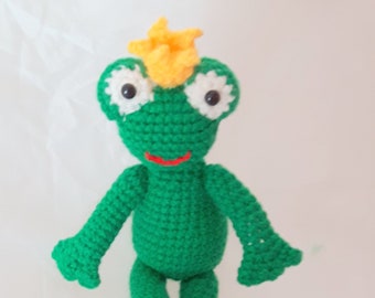 Frog Frog Prince Amigurumi Handmade Crocheted