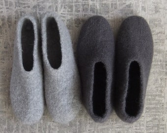 Slippers felt slippers felt socks all sizes light grey/dark grey 28 - 49