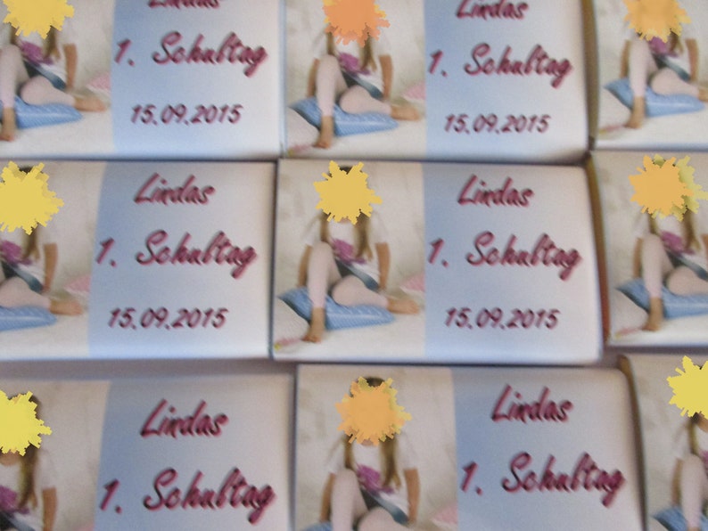 25x Schokotäfelchen à 10g mit individueller Banderole zur Einschulung / Jugendweihe afbeelding 2